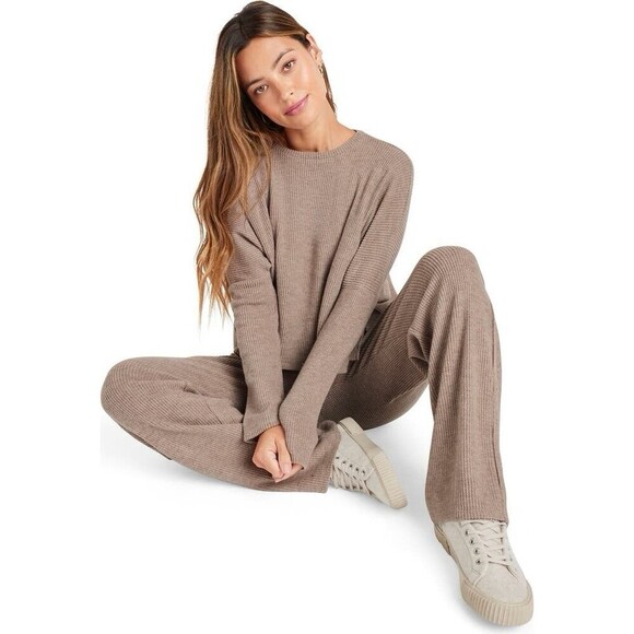 Splendid London Lounge Flare Pants Women’s Size XS Waffle Knit Drawstring Flowy - Picture 1 of 10